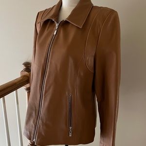 Michael Kors | Genuine Leather Jacket - light brown